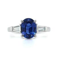 Platinum Oval Sapphire 3 Stone Ring, Platinum, Long's Jewelers