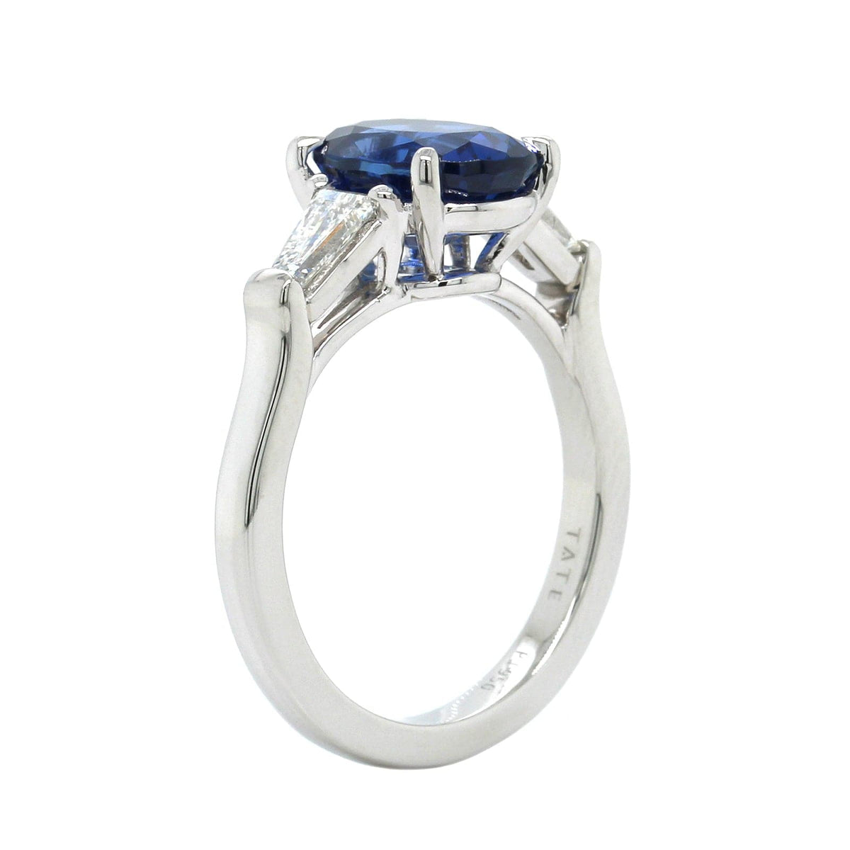 Platinum Oval Sapphire 3 Stone Ring, Platinum, Long's Jewelers