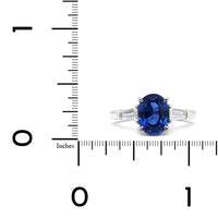 Platinum Oval Sapphire 3 Stone Ring, Platinum, Long's Jewelers