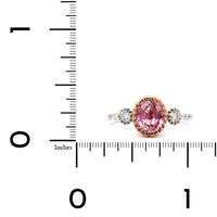 20K Rose and 18K White Gold Pink Sapphire Diamond Ring