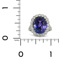 Platinum Oval Purple Sapphire Diamond Halo Ring