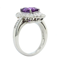Oscar Heyman Platinum Purple Sapphire Diamond Vintage Style Ring