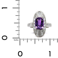 Oscar Heyman Platinum Purple Sapphire Diamond Vintage Style Ring