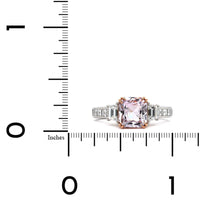 Platinum Radiant Pink Sapphire Diamond Ring, Platinum and 20k rose gold, Long's Jewelers