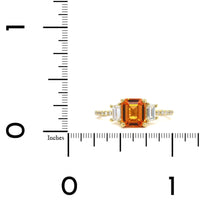 18K Yellow Gold Orange Emerald Diamond Ring, 18k yellow gold, Long's Jewelers