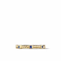 Cable Collectibles® Stack Ring in 18K Yellow Gold with Blue Sapphires
