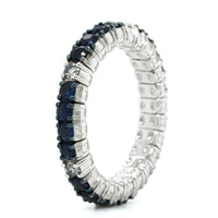 18K White Gold Sapphire Stretch Ring, Long's Jewelers