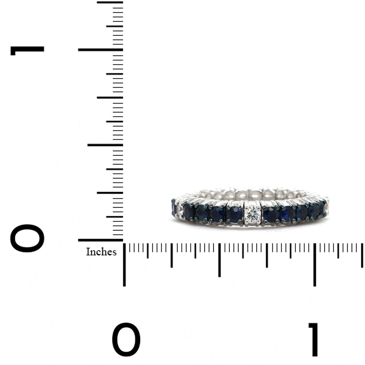 18K White Gold Sapphire Stretch Ring, Long's Jewelers