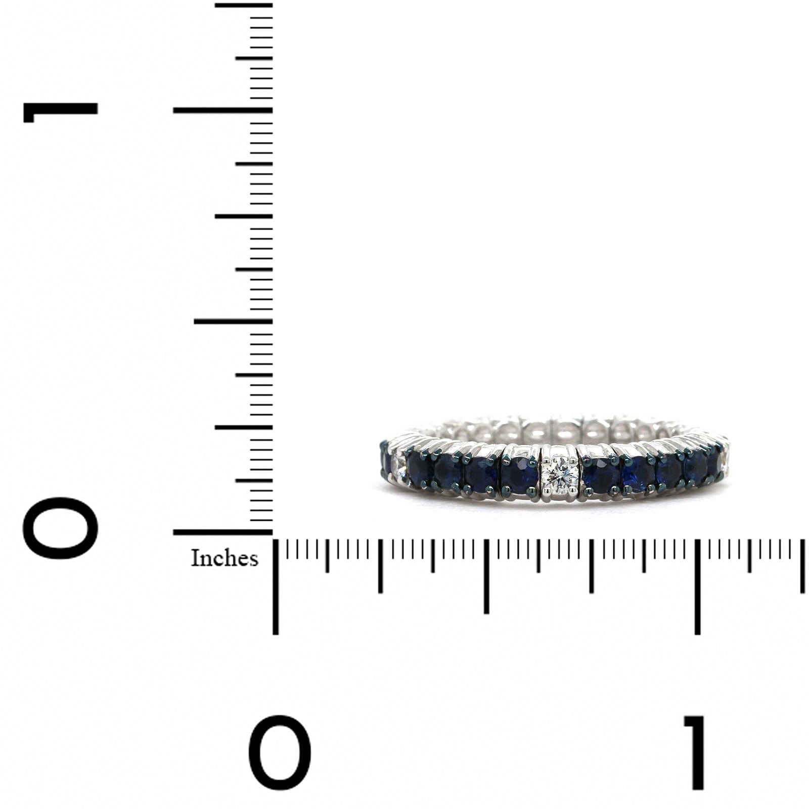 18K White Gold Sapphire Stretch Ring, Long's Jewelers