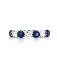 Platinum Sapphire and Diamond Band
