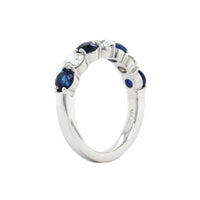 Platinum Sapphire and Diamond Band