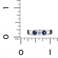 Platinum Sapphire and Diamond Band
