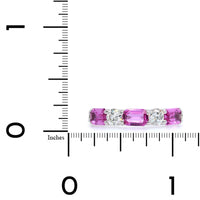 Platinum Emerald Cut Pink Sapphire and Diamond Ring