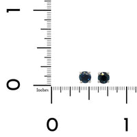 14K White Gold Round Sapphire Stud Earrings