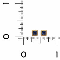 18K Yellow Gold Sapphire Stud Earrings