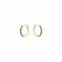 14K Yellow Gold Sapphire Huggie Earrings