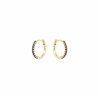 14K Yellow Gold Sapphire Huggie Earrings