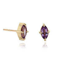 14K Yellow Gold Lavender Sapphire Stud Earrings