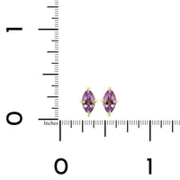 14K Yellow Gold Lavender Sapphire Stud Earrings