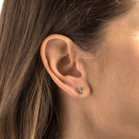 14K Yellow Gold Purple Sapphire Stud Earrings