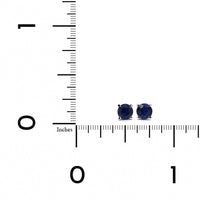 18K White Gold Round Sapphire Stud Earrings