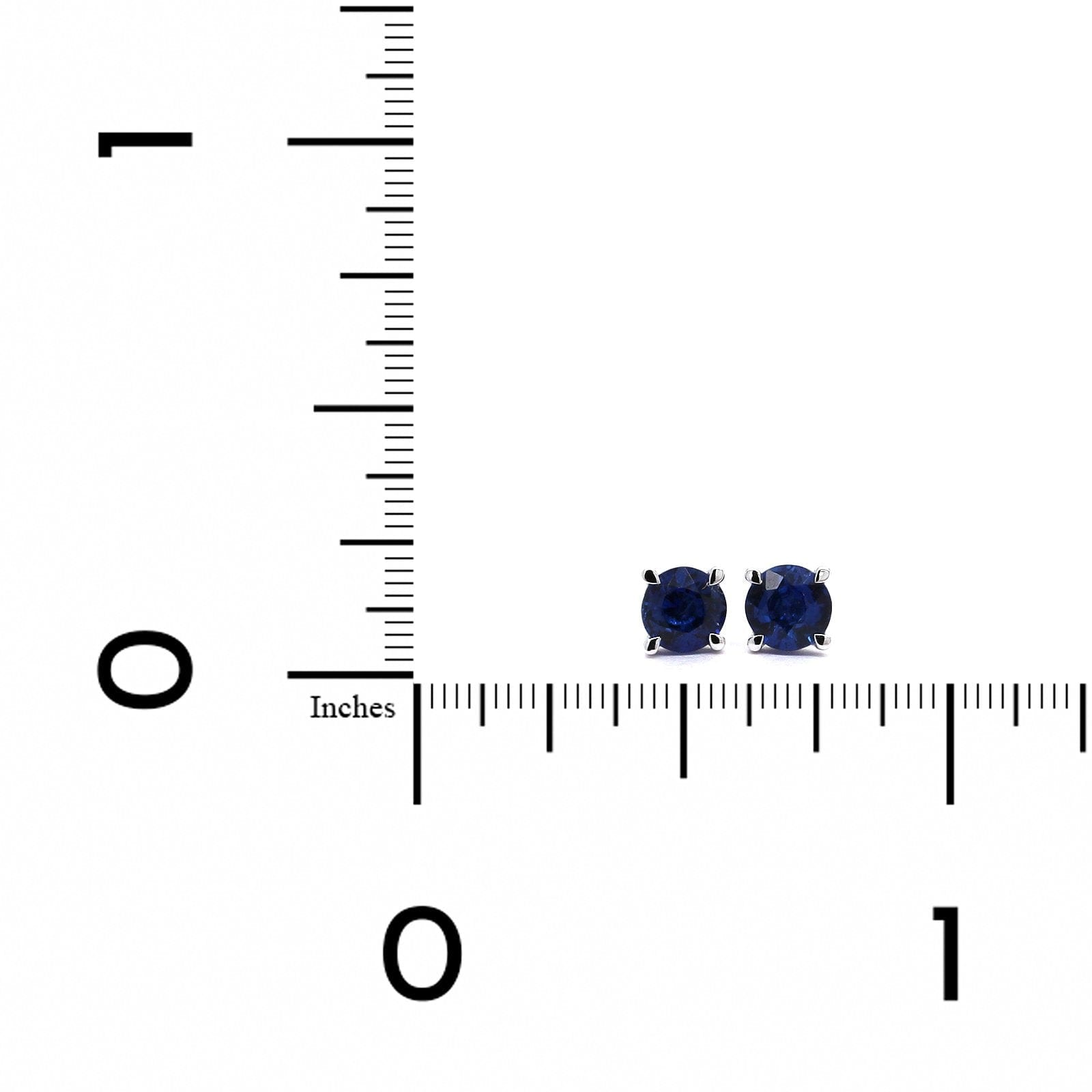 18K White Gold Round Sapphire Stud Earrings