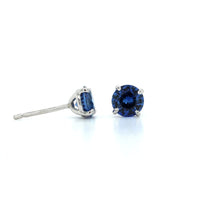 Platinum Round Sapphire Stud Earrings