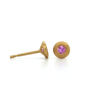18K Yellow Gold Pink Sapphire Stud Earrings, 18k yellow gold, Long's Jewelers