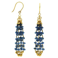 22K Yellow Gold Cabochon Sapphire Drop Earrings, 22k and 18k yellow gold Long's Jewelers