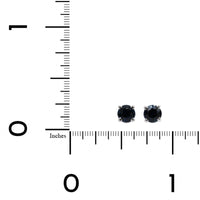 18K White Gold Round Sapphire Stud Earrings