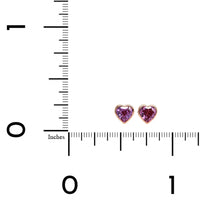 18K Rose Gold Heart Shape Pink Sapphire Stud Earrings