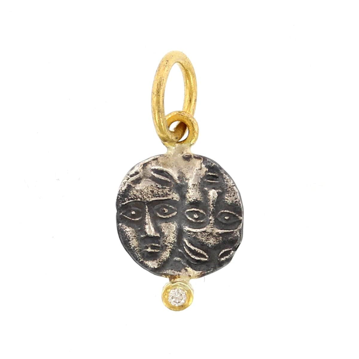 24K Yellow Gold and Sterling Silver Duality Charm