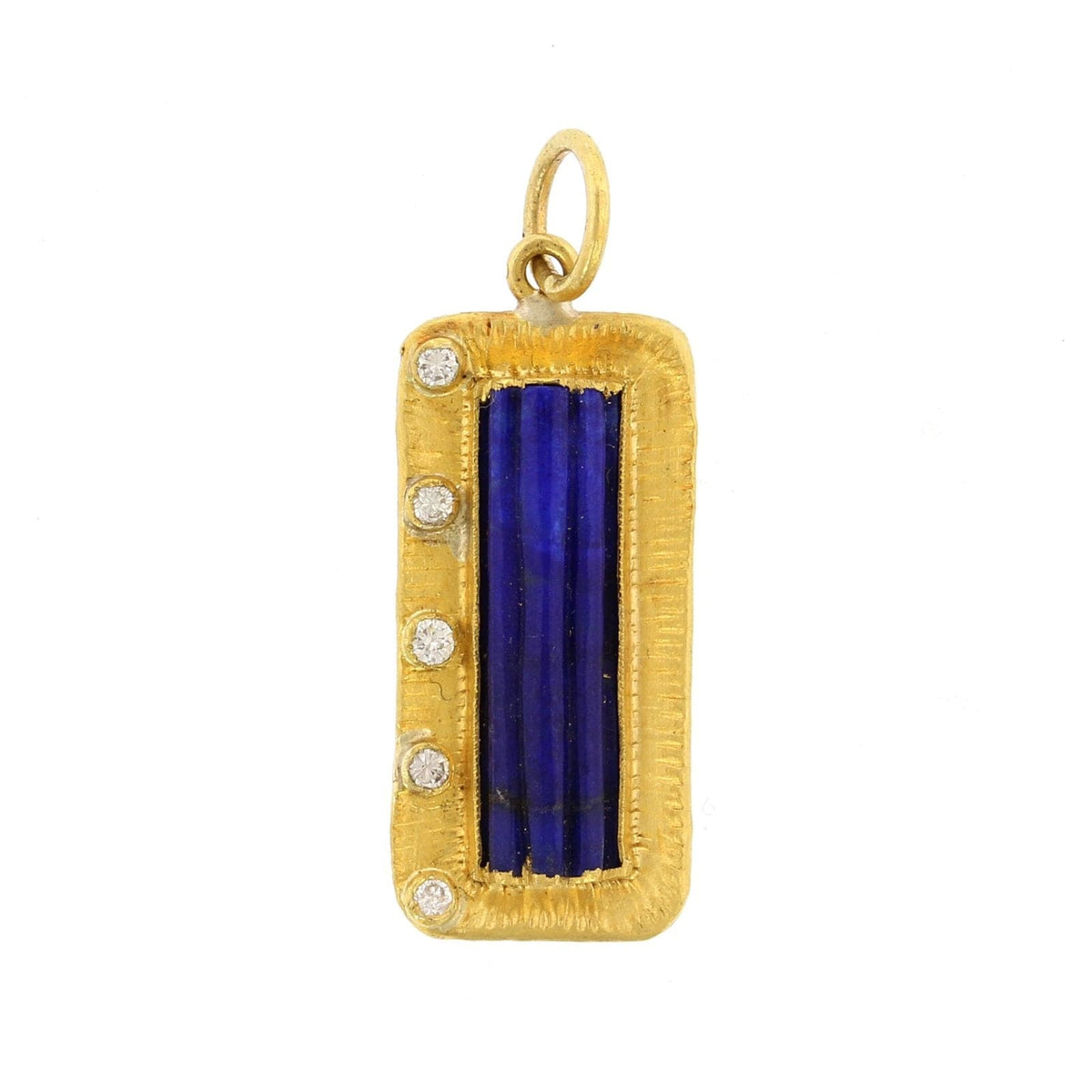 24K Yellow Gold and Sterling Silver Lapis Pendant