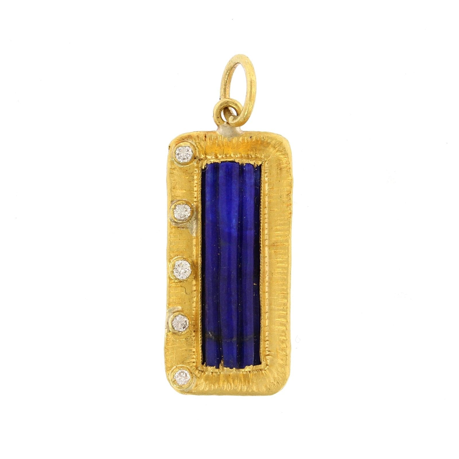 24K Yellow Gold and Sterling Silver Lapis Pendant