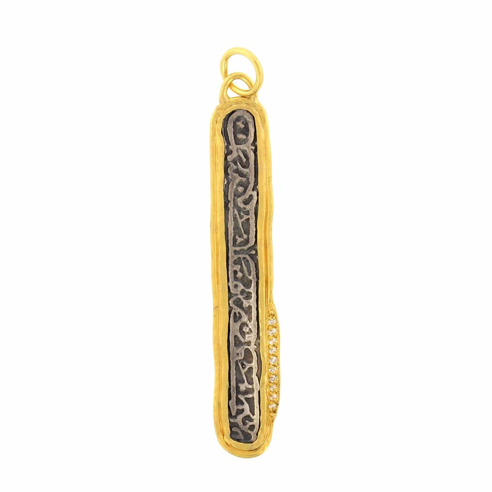 24K Yellow Gold and Sterling Silver Open Door Charm