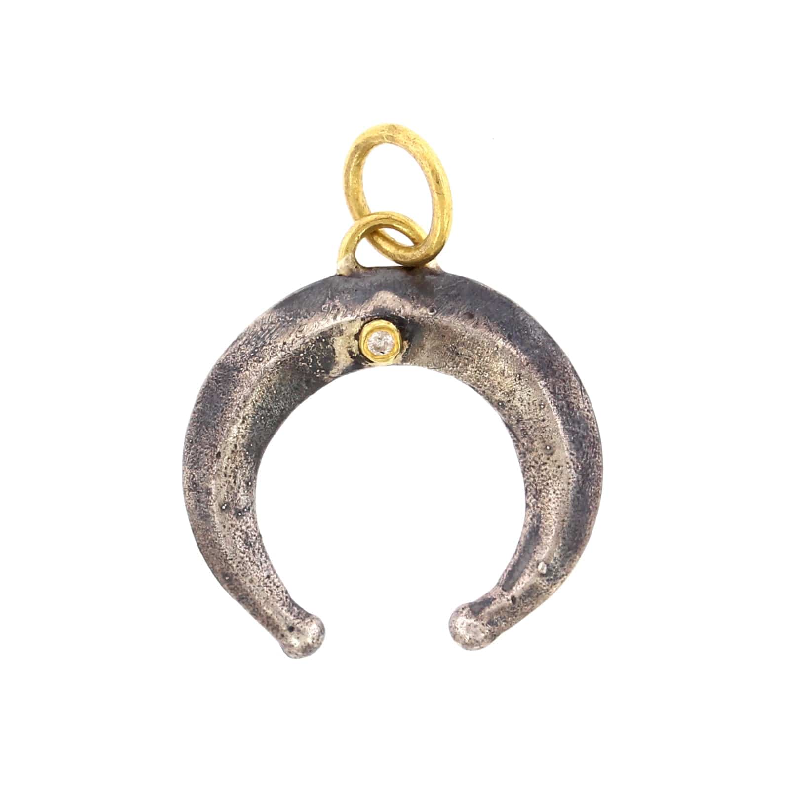 24K Yellow Gold and Sterling Silver Horse Shoe Charm