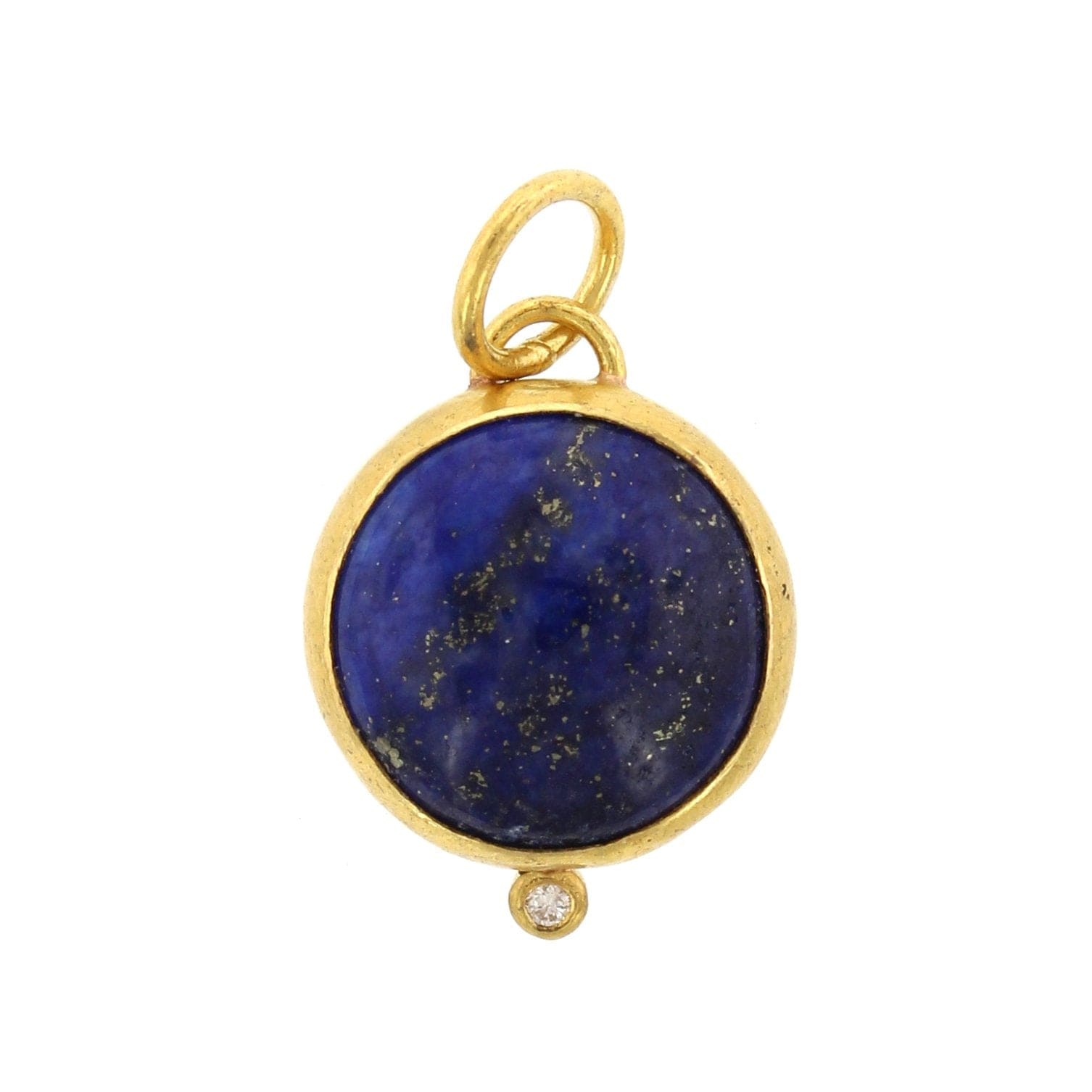 24K Yellow Gold and Sterling Silver Lapis Pendant