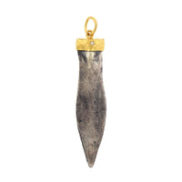 24K Yellow Gold and Sterling Silver Spearhead Charm