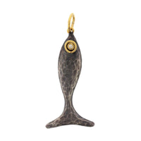 24K Yellow Gold and Sterling Silver Abundance Charm