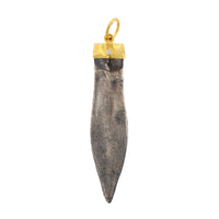 24K Yellow Gold and Sterling Silver Spearhead Charm