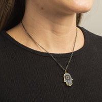 Sterling Silver and 24K Yellow Gold Hamsa Charm