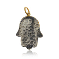 Sterling Silver and 24K Yellow Gold Hamsa Charm