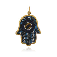 Sterling Silver and 24K Yellow Gold Hamsa Charm