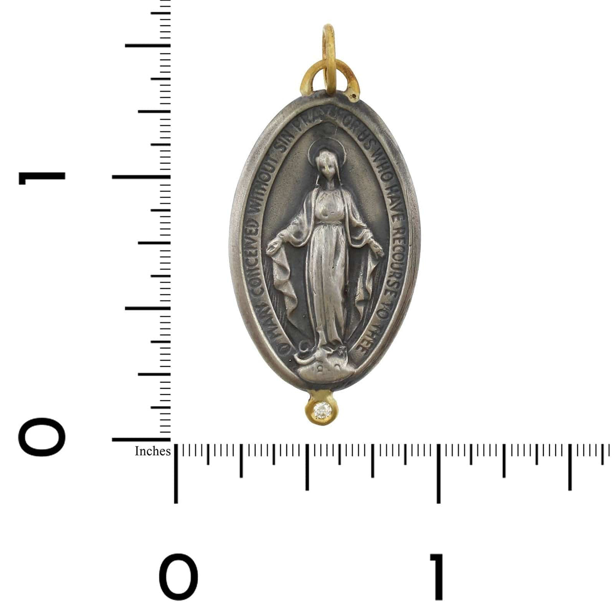 Sterling Silver and 24K Yellow Gold St. Mary Charm