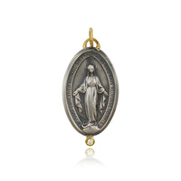 Sterling Silver and 24K Yellow Gold St. Mary Charm