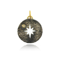 Sterling Silver and 24K Yellow Gold Compass Charm