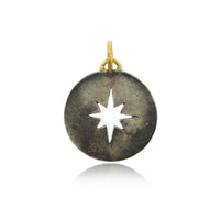 Sterling Silver and 24K Yellow Gold Compass Charm