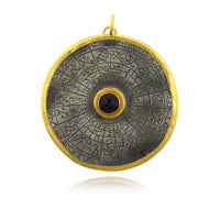 Sterling Silver and 24K Yellow Gold Zodiac Garnet Charm