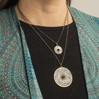 Sterling Silver and 24K Yellow Gold Zodiac Garnet Charm