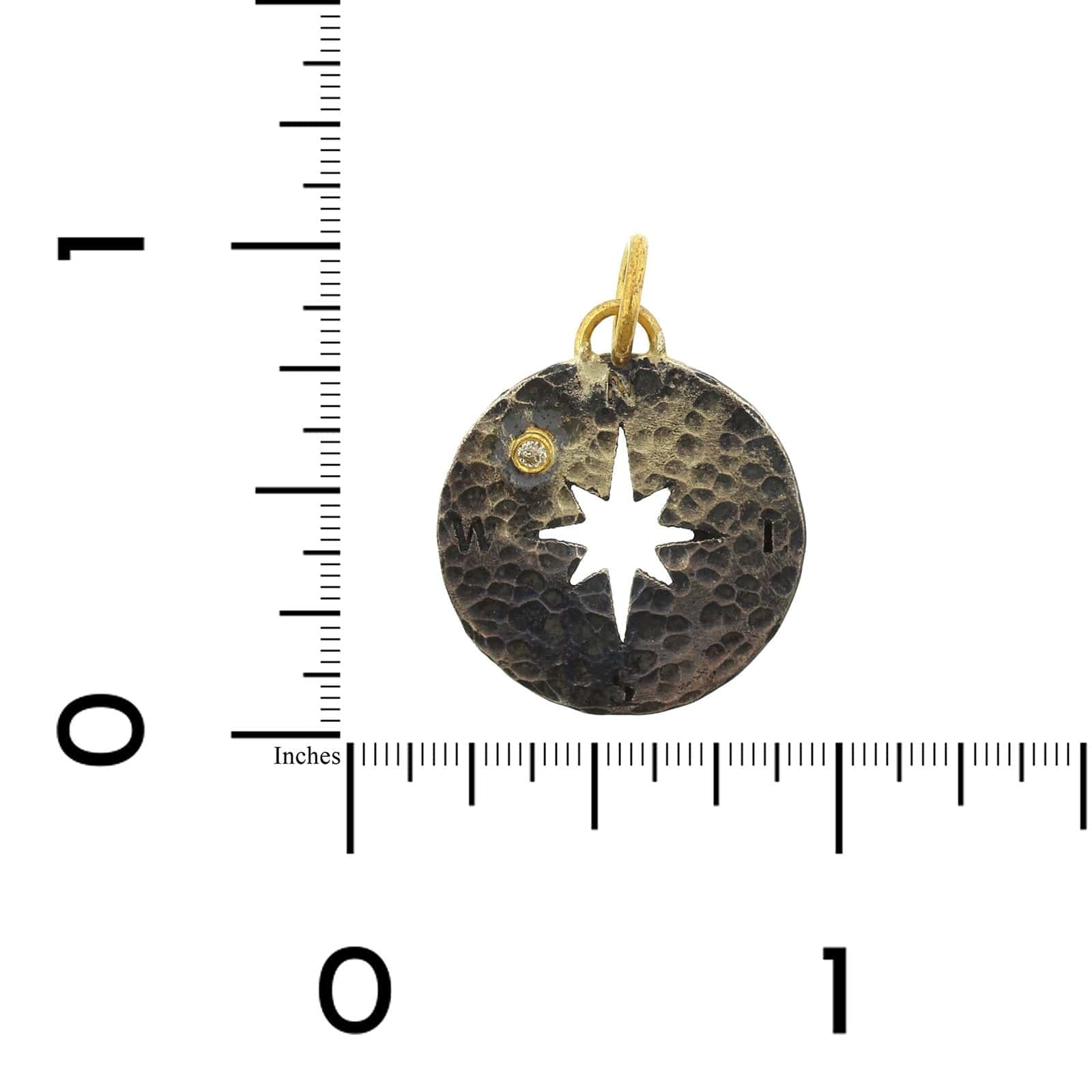 Sterling Silver and 24K Yellow Gold North Star Diamond Charm